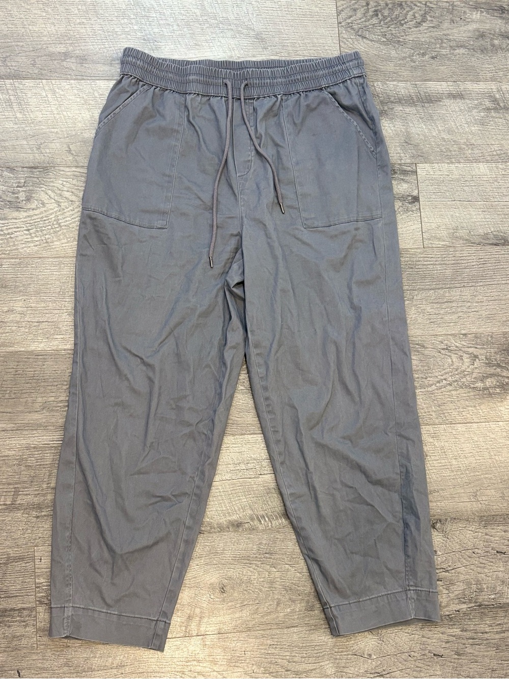 Nicole Miller New York Women's Gray Jogger Pants Solid Drawstring Pockets L